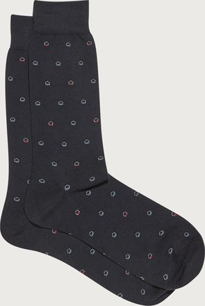 Ferragamo Men Medium Gancini jacquard sock Blue