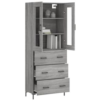 Berkfield Home Highboard Grey Sonoma 69.5x34x180 cm Engineered Wood