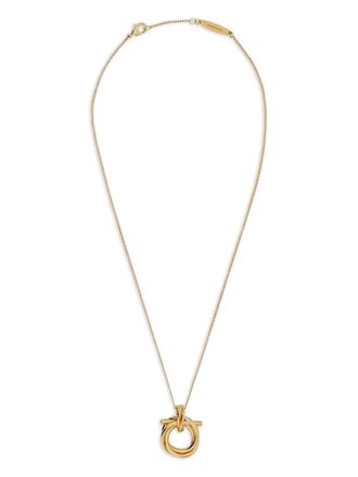 Ferragamo Gancini-pendant necklace - women - Brass - One Size - Gold