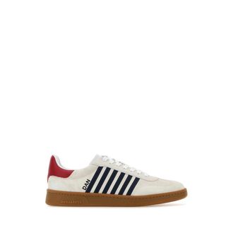 Dsquared2 Sneakers, male, White, Size: 10 1/2 US Chalk Suede Boxer Sneakers