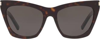 Saint Laurent Kate Grey Cat Eye Ladies Sunglasses SL 214 006 55