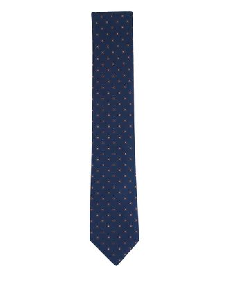 Canali Halsketting met jacquard-patroon - Blauw