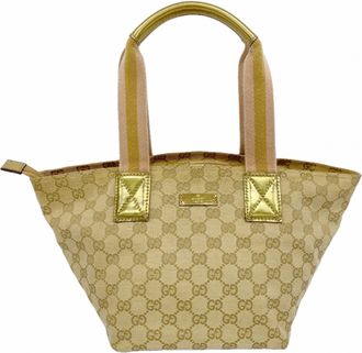 Gucci Beige Canvas Tote Bag (Pre-Owned)