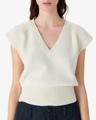 Iro Ludovica V Neck Sweater In Ecru