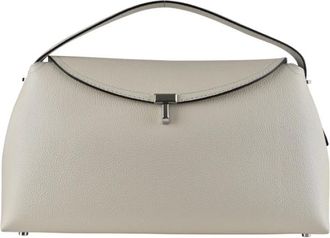 Toteme T-Lock Top Handle - Dames - Handtassen - Wit - ONE Size - Leer - Tassen