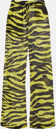 The Attico Animal-print cotton muslin wide-leg pants