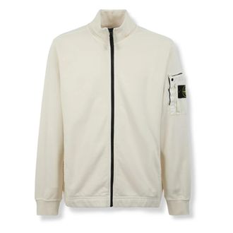 Stone Island Track Jacket - Heren - Vesten met rits - Beige - 3XL - Katoen - Hoodies & sweatvesten