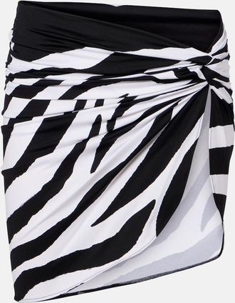 Balmain Zebra-print beach cover-up