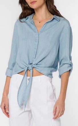 Velvet Heart Solange Crop Tie Front Top in Catalina Sky at Nordstrom Rack, Size X-Small