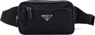 Prada Front Pocket Re-Nylon with Saffiano Leather belt bag - Nero