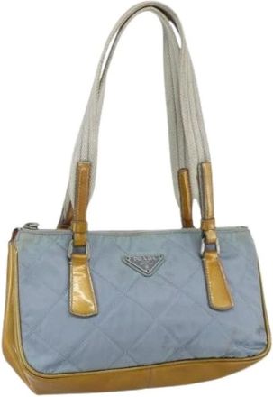 Prada Pre-owned Shoulder Bags, female, Blue, Size: ONE SIZE Pre-owned Nylon Shoulder Bag