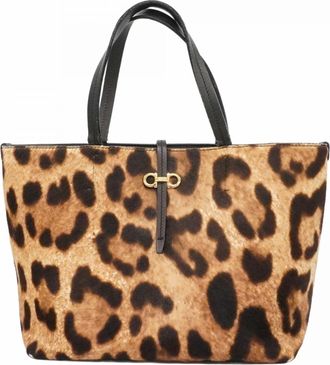 Ferragamo Black Brown Tote Bag (Pre-Owned)