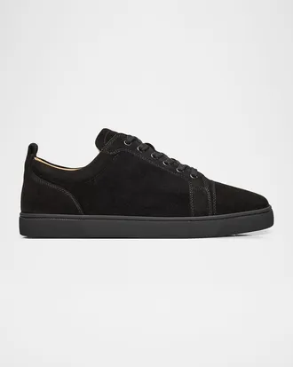 Christian Louboutin Mens Louis Junior Suede Low-Top Sneakers