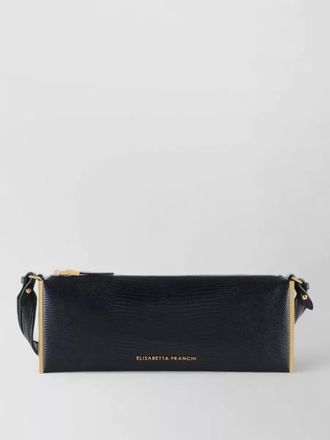 Elisabetta Franchi lizard embossed faux leather clutch bag