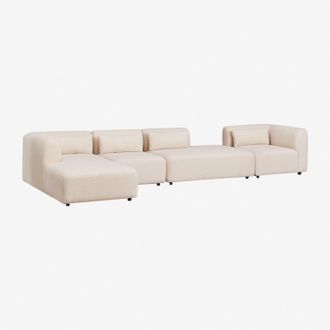 Sklum Sklum - Sof&aacute; Modular Chaise Longue Izquierdo De 4 Piezas Con Div&aacute;n Fogler