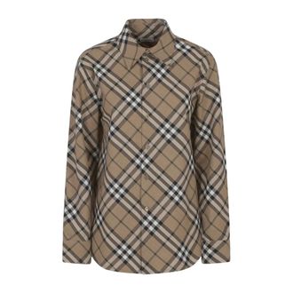 Burberry Dames, Blouses & Shirts, Bruin, Maat: 3XS Wol