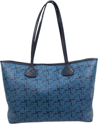 Celine Blue Leather Pvc Tote Bag (Pre-Owned)