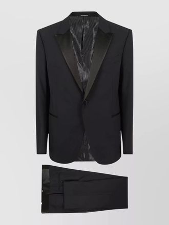 Emporio Armani satin lapel tuxedo jacket chest pocket