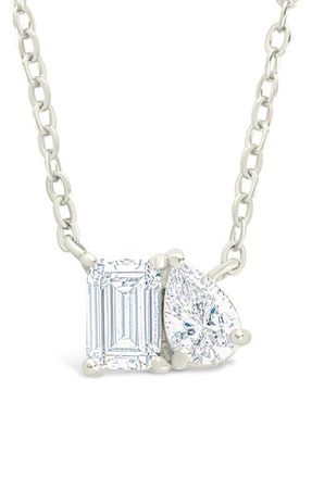 Sterling Forever Guinevere Cubic Zirconia Pendant Necklace in Silver at Nordstrom