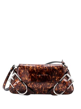 Givenchy Voyou Flap Bag Printed Patent shoulder bag - women - Patent Leather - One Size - Brown