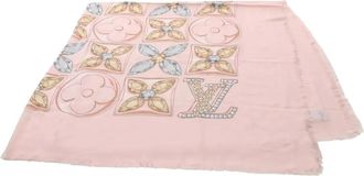 Louis Vuitton Sjaal met draak en bloem monogram - Roze