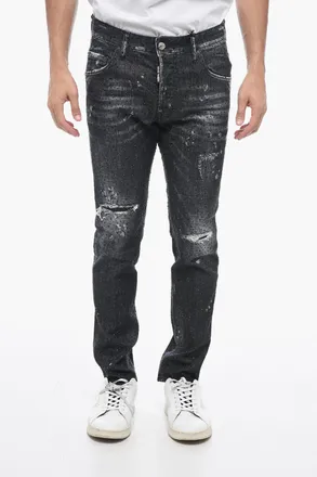Dsquared2 Jeans Skater Fit with All-Over Crystals 14cm Dsquared2