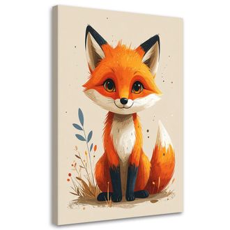 Feeby Cuadro En Lienzo, Zorro Peque&ntilde;o Zorro Animales Del Bosque, 70x100