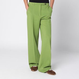 Miu Miu Pantaloni verdi in maglia punto stoffa