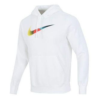 Nike Mens Nike Nsw Bb Po Hdy Swsh Brnd Riff Contrasting Colors Logo Sports Pullover White DM2395-100