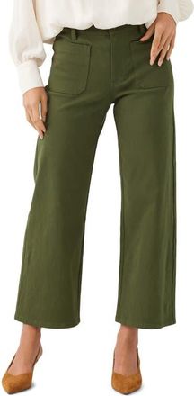 Karen Kane Lauren Patch Pocket Crop Wide Leg Pants in Olive at Nordstrom, Size 10