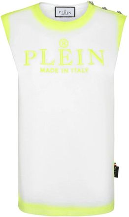 Philipp Plein Tank top Fluo - Dames - Tops zonder mouwen - Wit - XL - Katoen - Tops