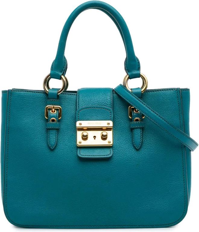 Borsa a tracolla Madras in pelle di capra 2010-2025 - Blu