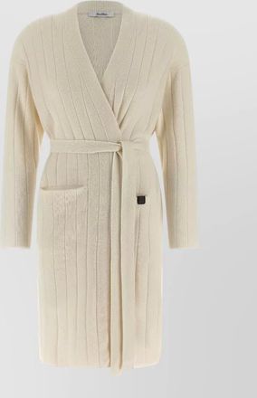 Max Mara cashmere ribbed belted cardigan