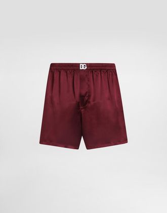 Dolce & Gabbana Silk Satin Boxer Shorts - Man Underwear And Loungewear Burgundy 3