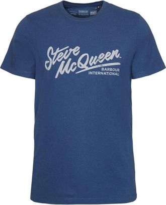 Barbour Strike T-Shirt - Heren - T-shirts - Blauw - M - Katoen - Tops