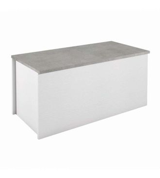 Terraneo Baule Bianco Cemento 90x45x45 - Contenitore Con Chiusura Rallentata - Terraneo