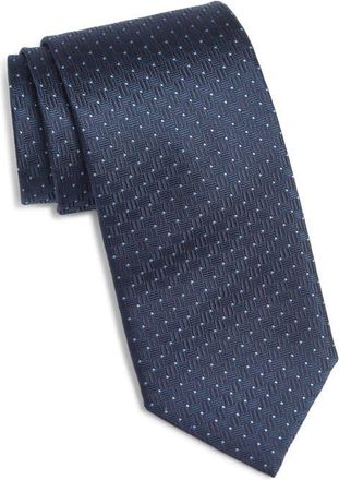 Canali Geometric Silk Tie in Navy at Nordstrom