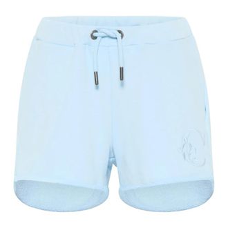 Carlo Colucci Sweat Short met Borduring - Dames - Bermuda - Blauw - L - Katoen - Korte Broeken