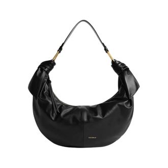 Coccinelle Tassen, Dames, Zwart, ONE Size, Leer, Furoshiki Grote Schoudertas