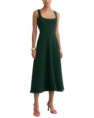 Reiss Dina Waisted Cut Out Twill Midi Dress