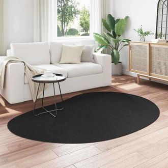 Berkfield Home Modern Area Rug Black 140x200 cm Polyester Non-Slip | Size: Medium