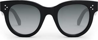 Celine Bold 3 Dots 48mm Square Sunglasses in Shiny Black /Gradient Smoke at Nordstrom
