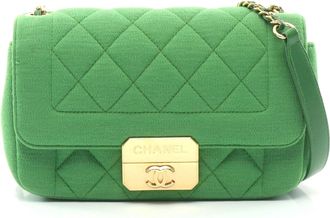 Chanel Matelasse Single Flap Shoulder Bag Green