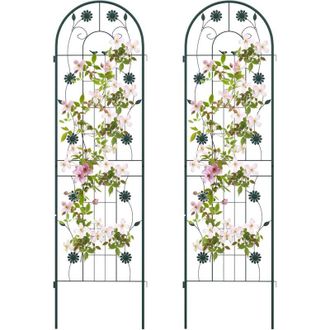 Costway Costway - Set De 2 Enrejado De Jard&iacute;n De Metal, 180x50cm, Enrejado Decorativo Exterior Para Plantas Trepadoras, Flores, Verduras, Valla Inoxidable Par
