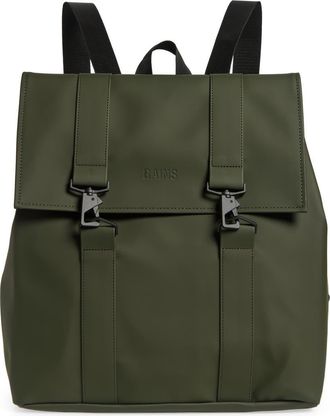 Rains MSN Cargo Waterproof Backpack in Green at Nordstrom
