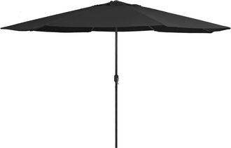 vidaXL Sombrilla De Jard&iacute;n Con Palo De Metal Negra 390 Cm Vidaxl