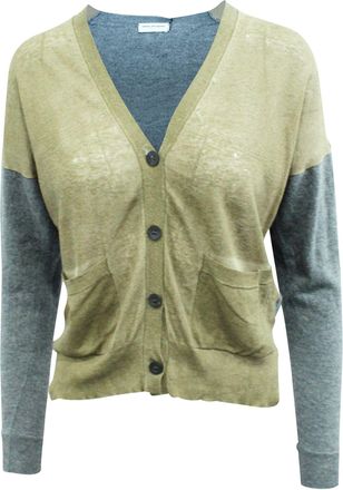 Dries Van Noten Grijze en bruine cardigan