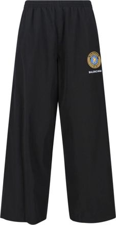 Balenciaga Wide Trousers, male, Black, Size: S Logo Track Pants