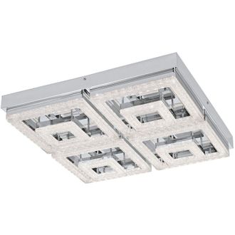 Eglo Eglo - Plafoniera Moderna Fradelo Acciaio Cromo Luce Led Integrato 46,5W