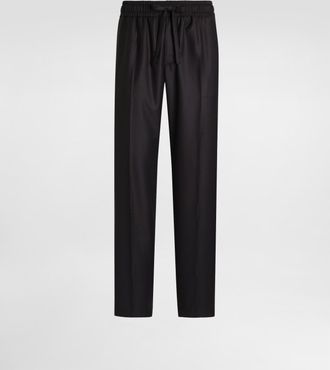 Dolce & Gabbana Birds Eye Wool Jogging Trousers - Man Pants And Shorts Multicolor 46